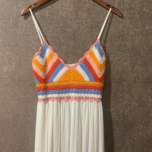 Crochet Trim Maxi Dress